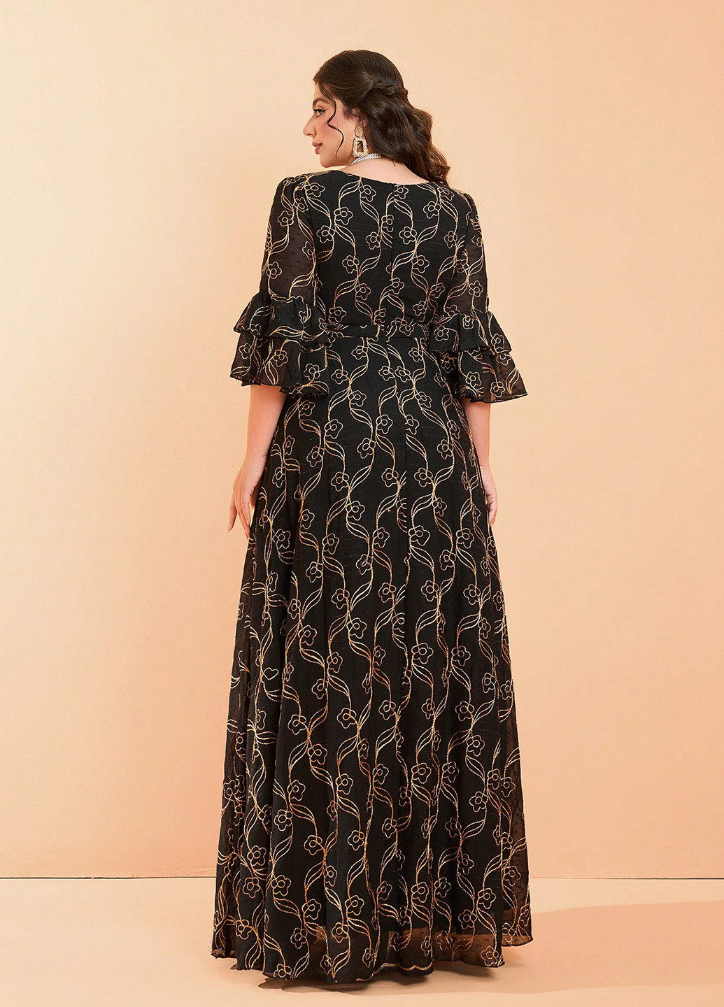 Чорна кежуал сукня а-силует SHEIN з квітковим принтом