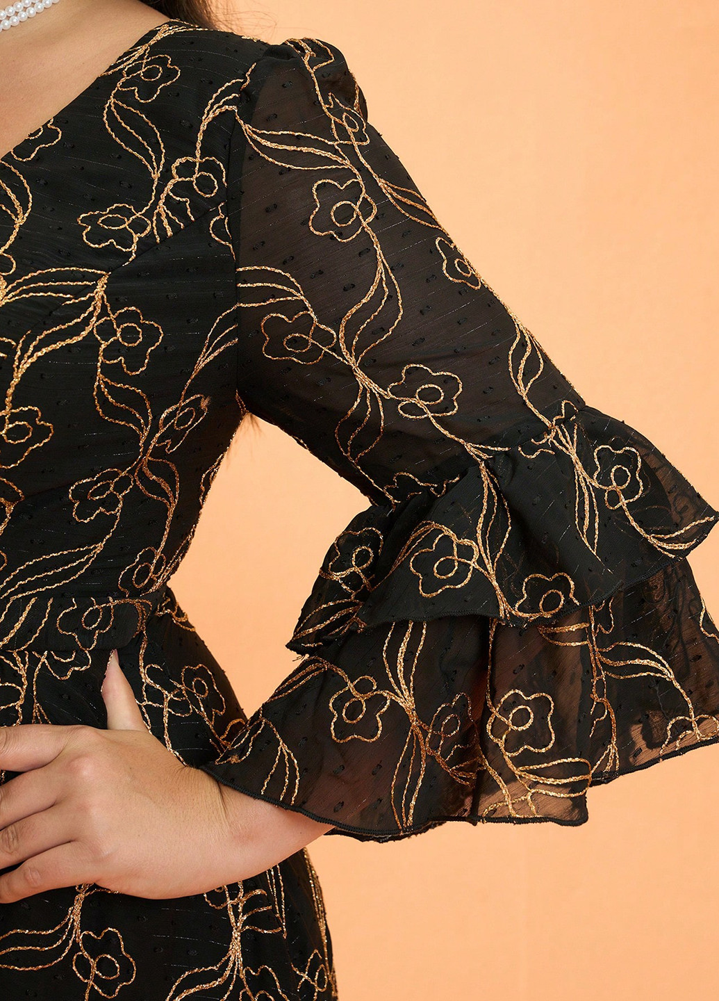 Чорна кежуал сукня а-силует SHEIN з квітковим принтом