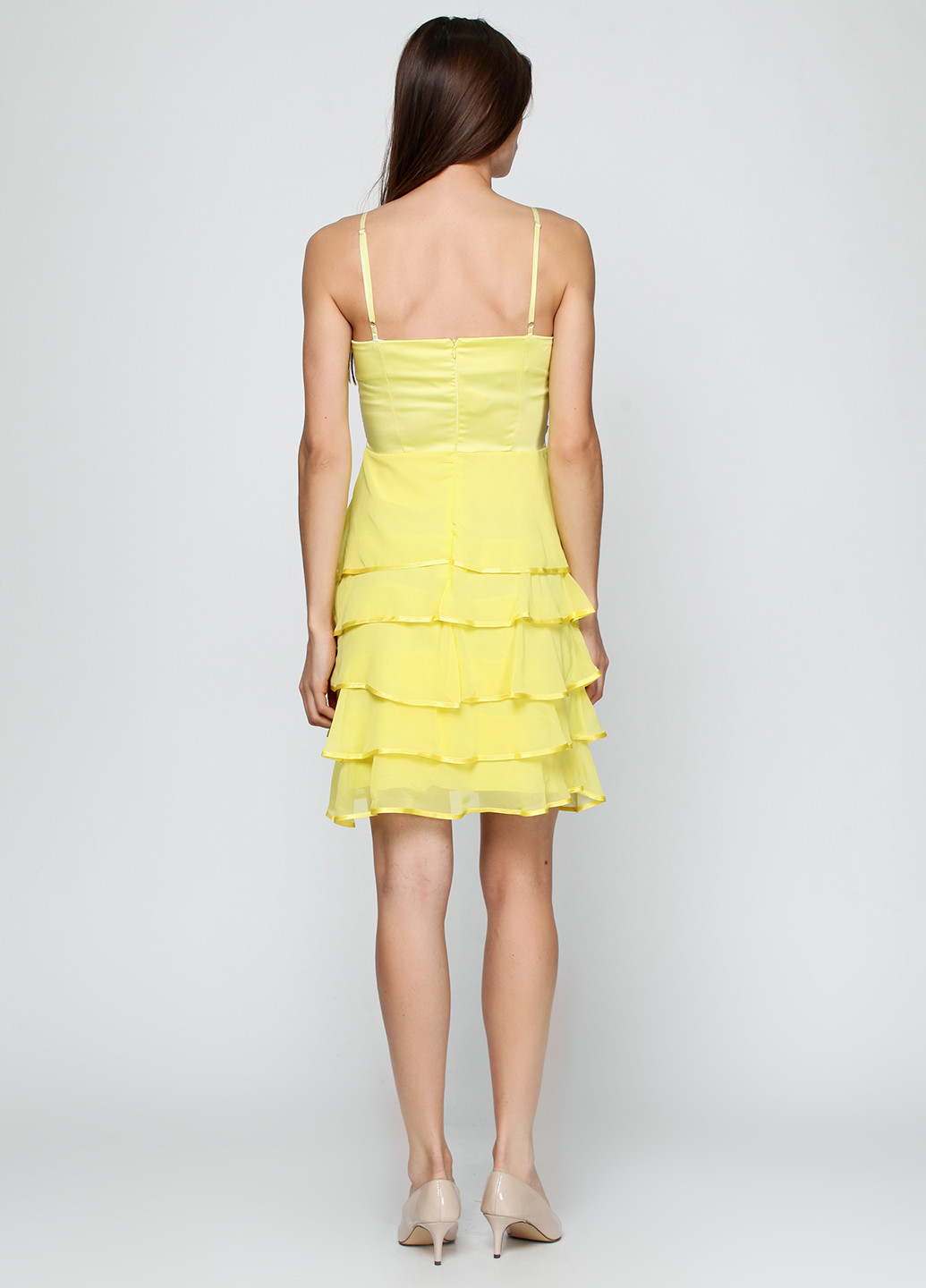 Желтое коктейльное платье Rinascimento однотонное