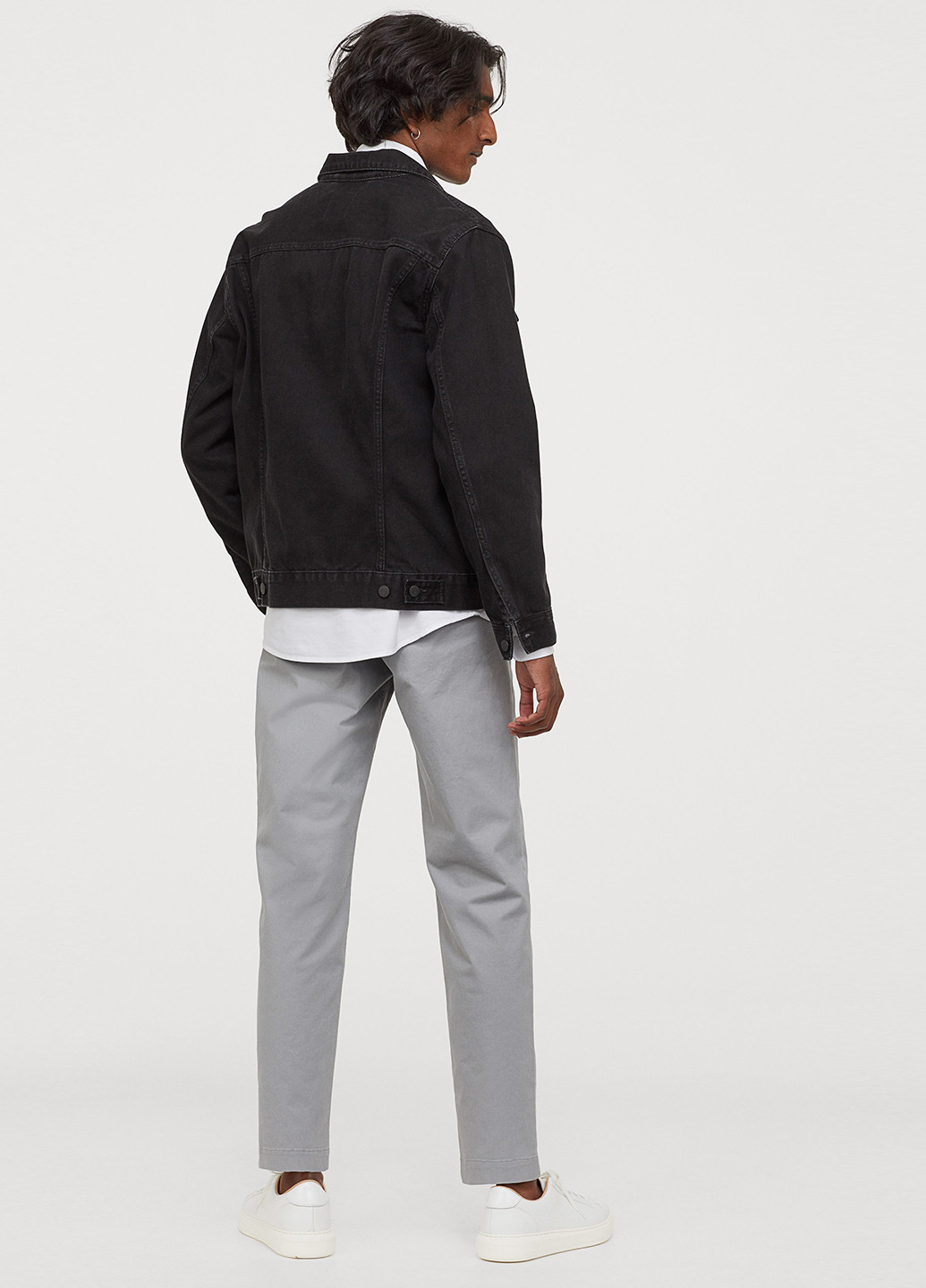 Светло-серые кэжуал демисезонные чиносы, зауженные, укороченные брюки H&M