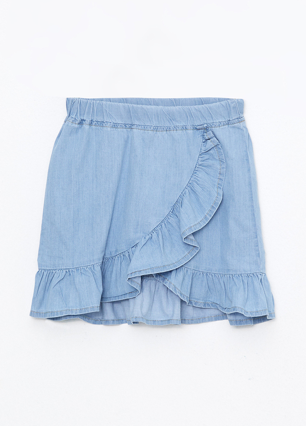 Голубая джинсовая однотонная юбка LC Waikiki