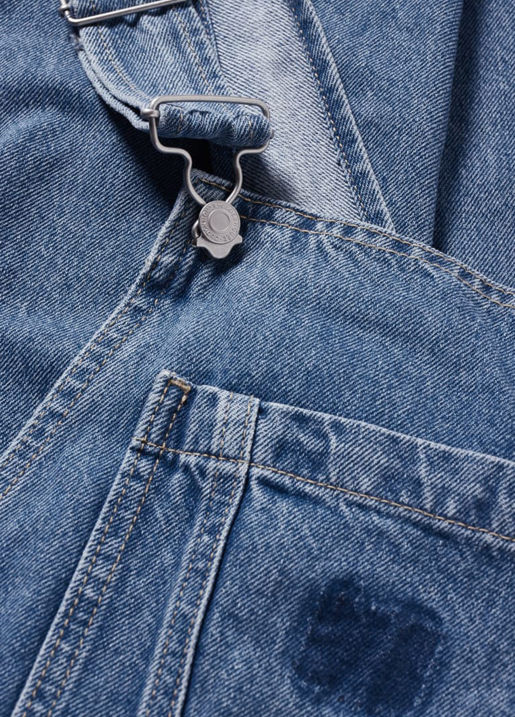 Комбинезон Clockhouse комбинезон-брюки однотонный светло-синий кэжуал, денил хлопок, джинс