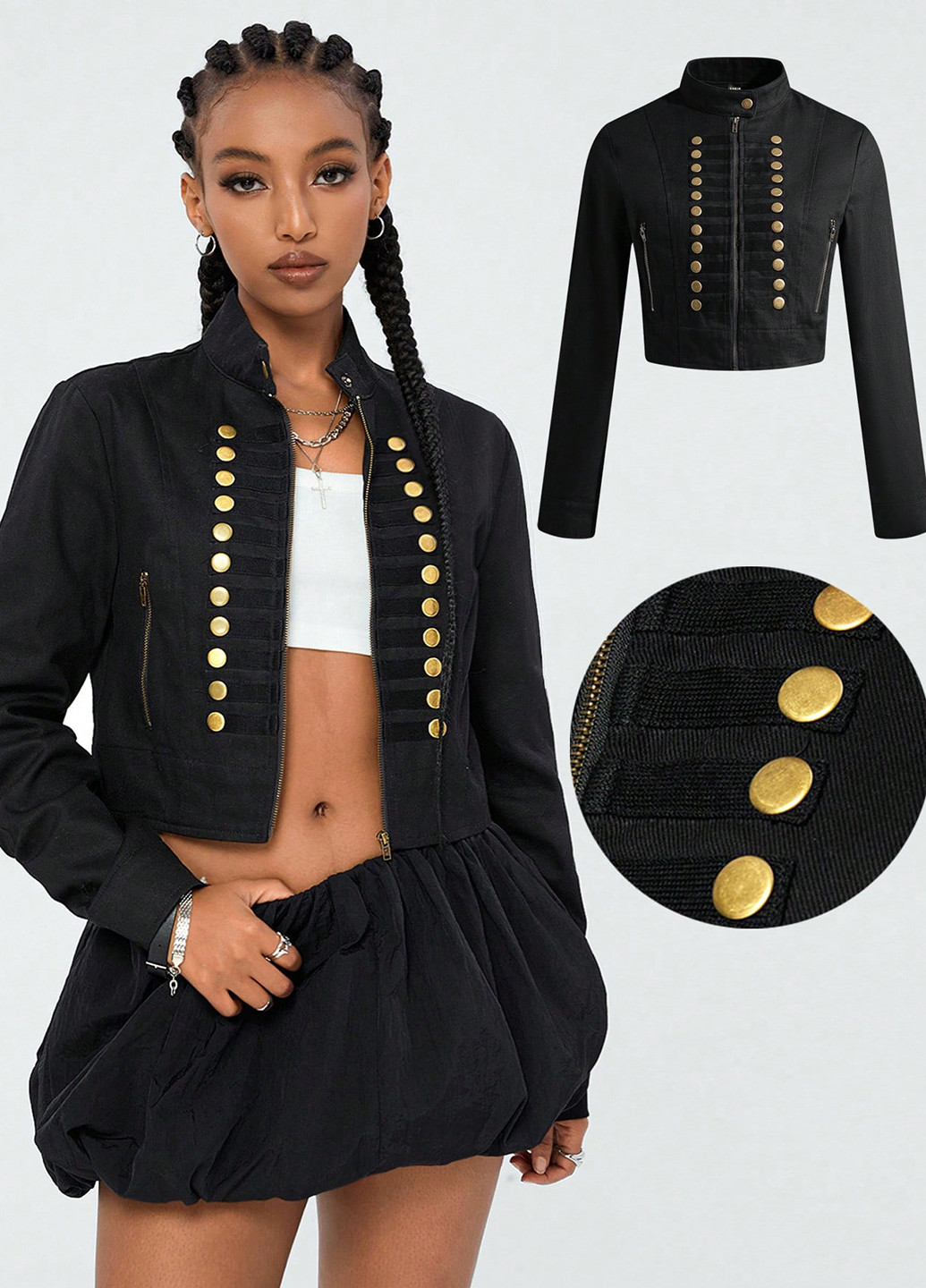 Бомбер SHEIN на молнии (338194289)