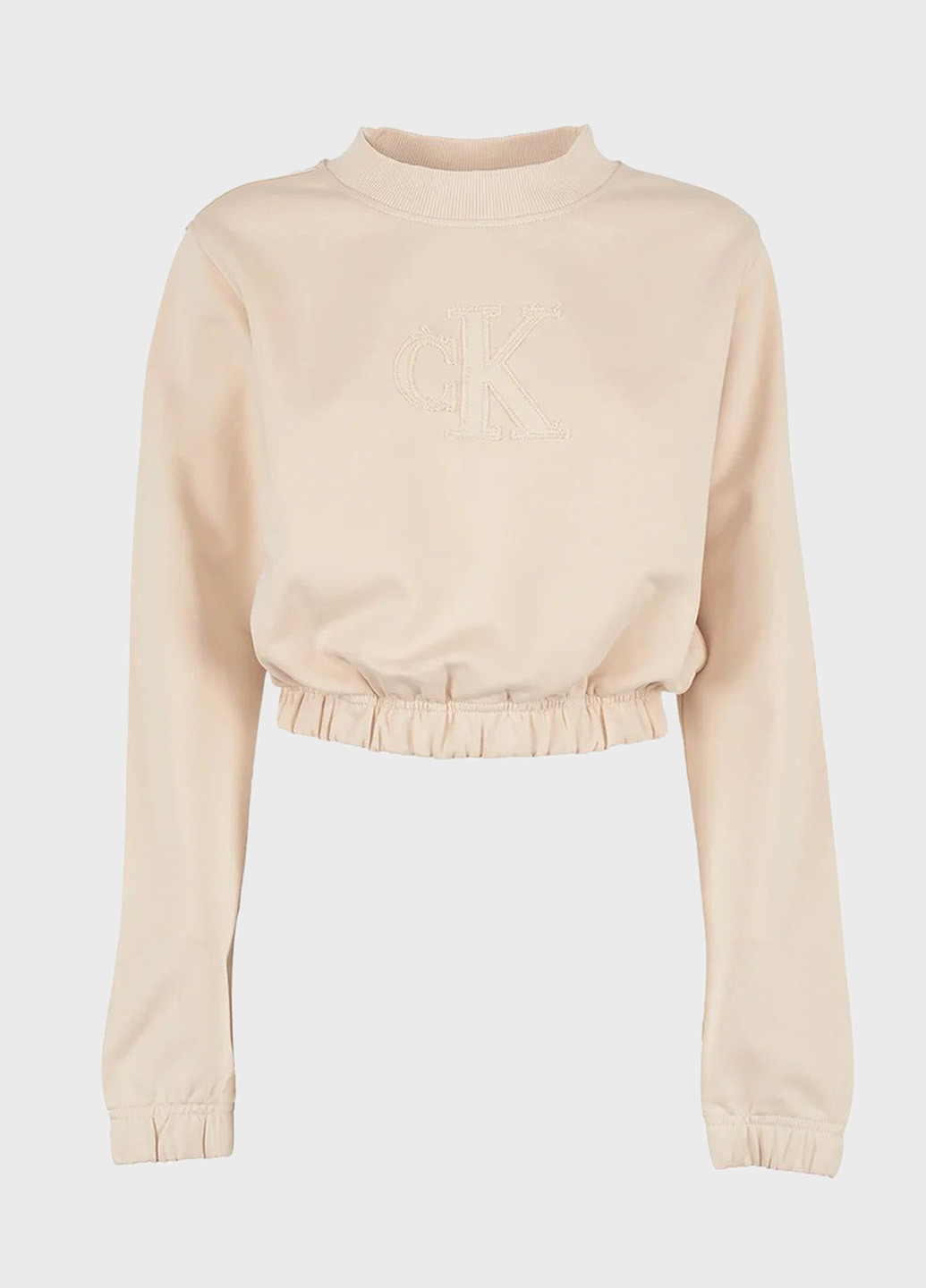 Песочный свитшот Calvin Klein Jeans логотип рваный, нашивки (366424668)