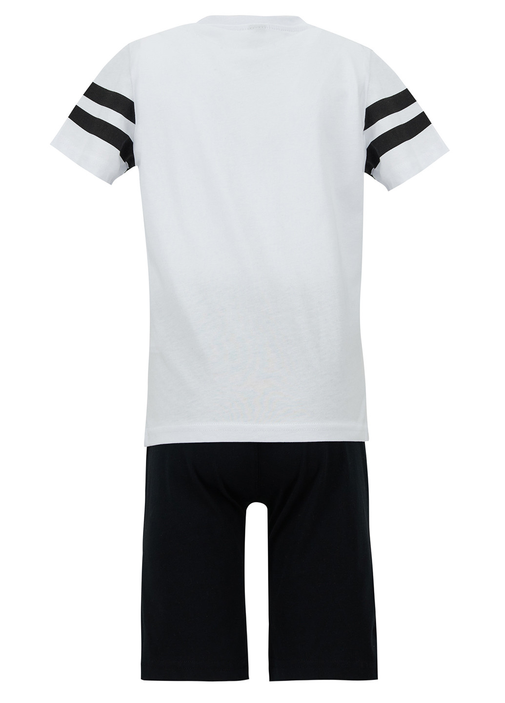 Комплект(шорты, футболка) DeFacto с шортами чёрно-белого спортивный хлопок, трикотаж