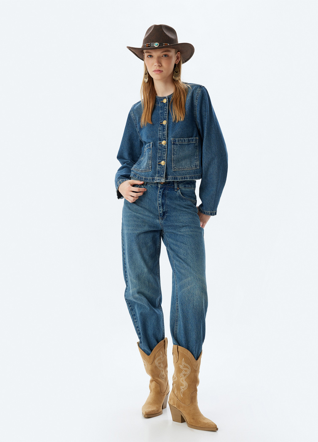 Синий женский жакет KOTON однотонный - демисезонный