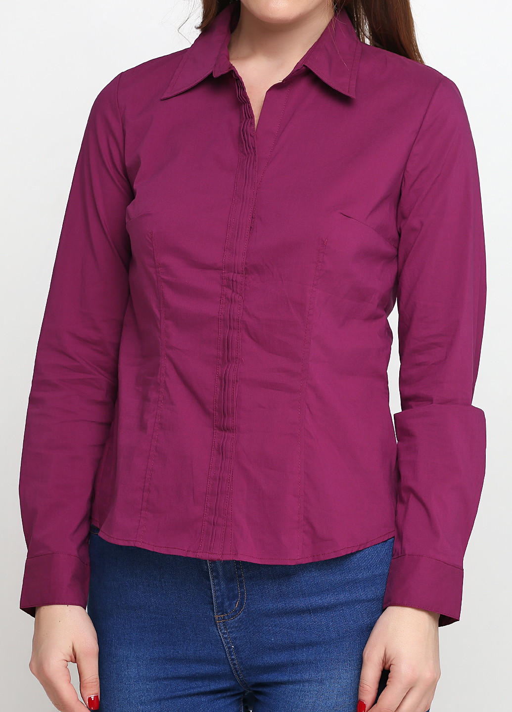 Фиолетовая кэжуал рубашка однотонная Flame