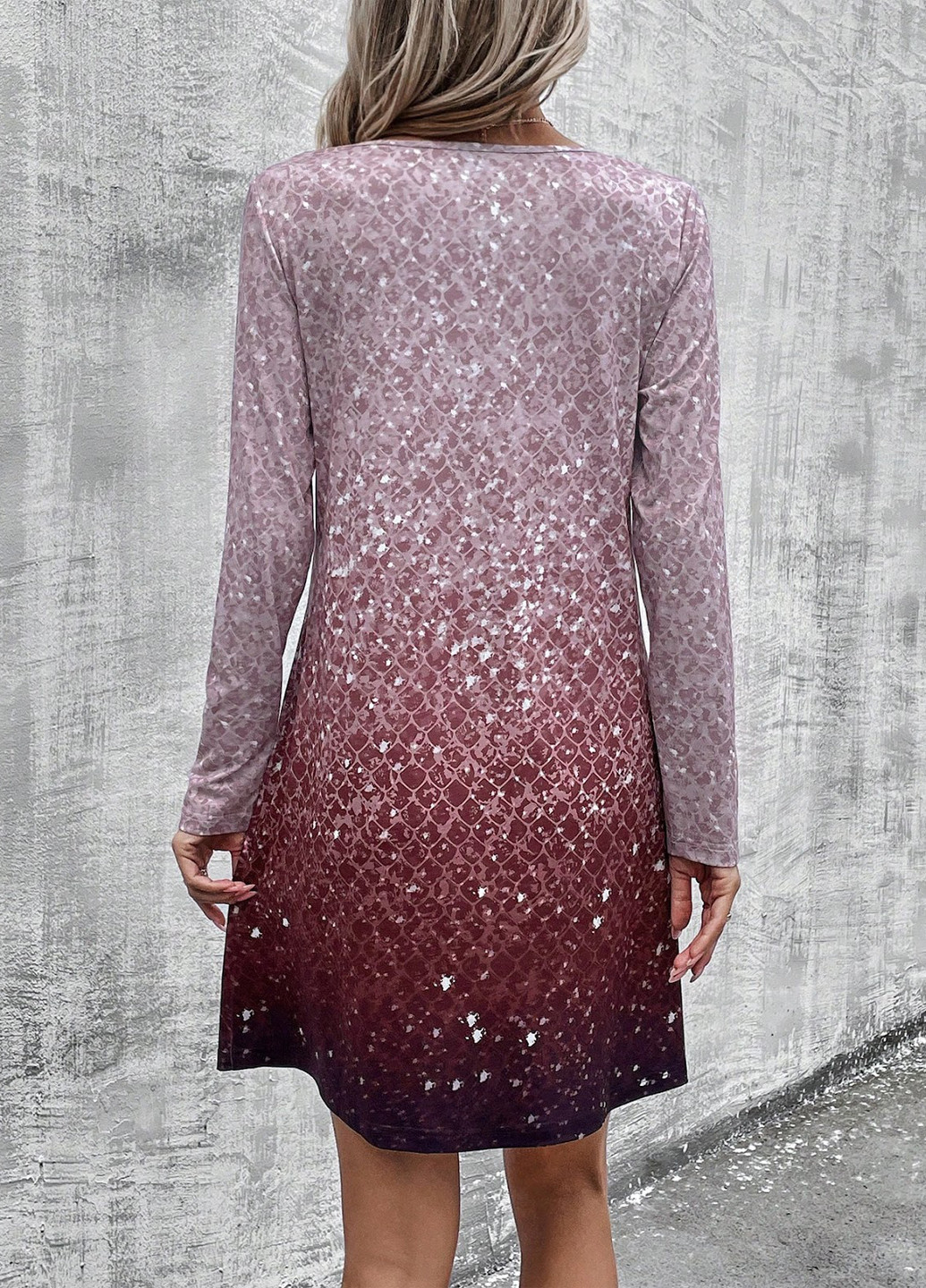 Комбинированное кэжуал платье а-силуэт SHEIN градиентное ("омбре")