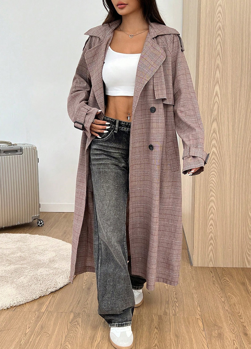 Плащ SHEIN тренчкот на пуговицах демисезон (325077937)