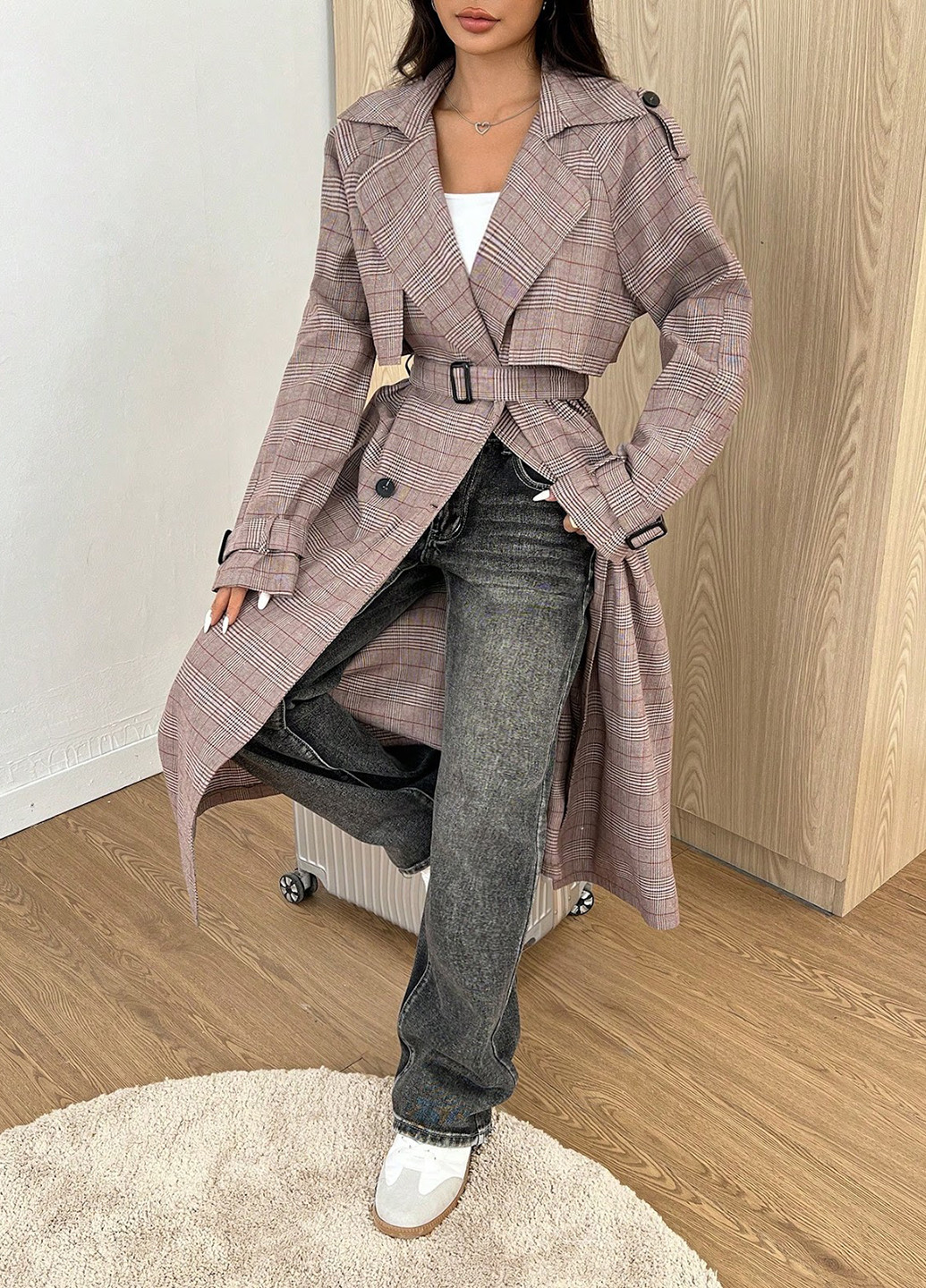 Плащ SHEIN тренчкот на пуговицах демисезон (325077937)