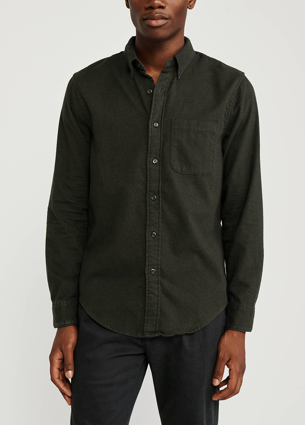 Темно-зеленая кэжуал рубашка с узором "гусиная лапка" Abercrombie & Fitch