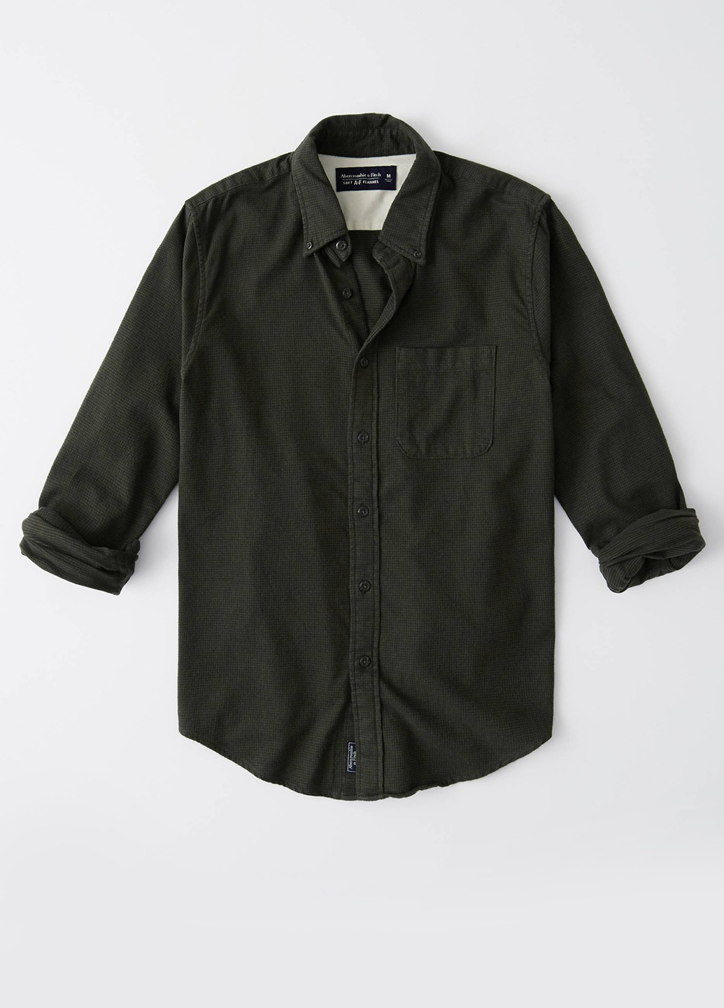 Темно-зеленая кэжуал рубашка с узором "гусиная лапка" Abercrombie & Fitch