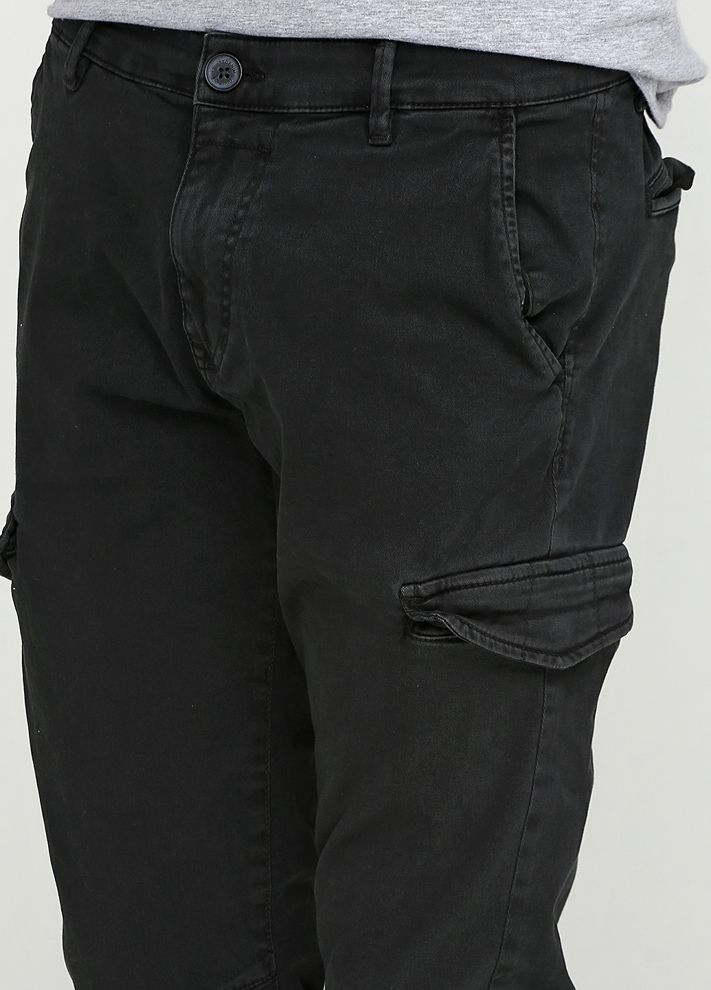 Темно-серые кэжуал демисезонные со средней талией брюки Tom Tailor