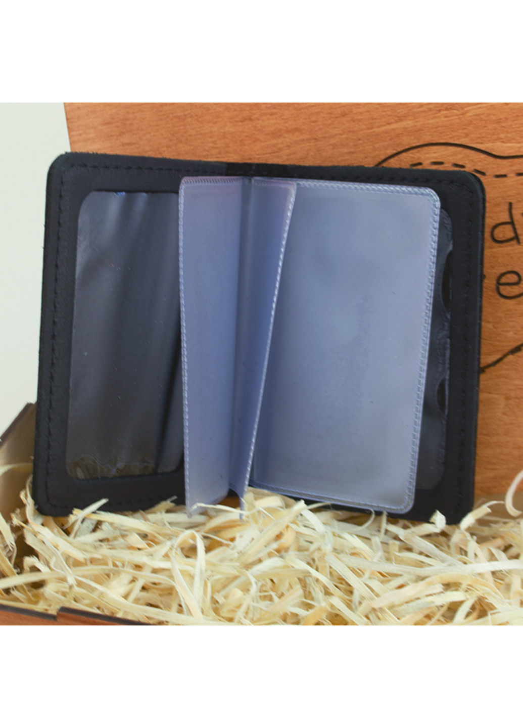 Подарунковий набір чоловічий в коробці №42 (чорний) ремінь, портмоне, обкладинка ID паспорт HandyCover (251368499)
