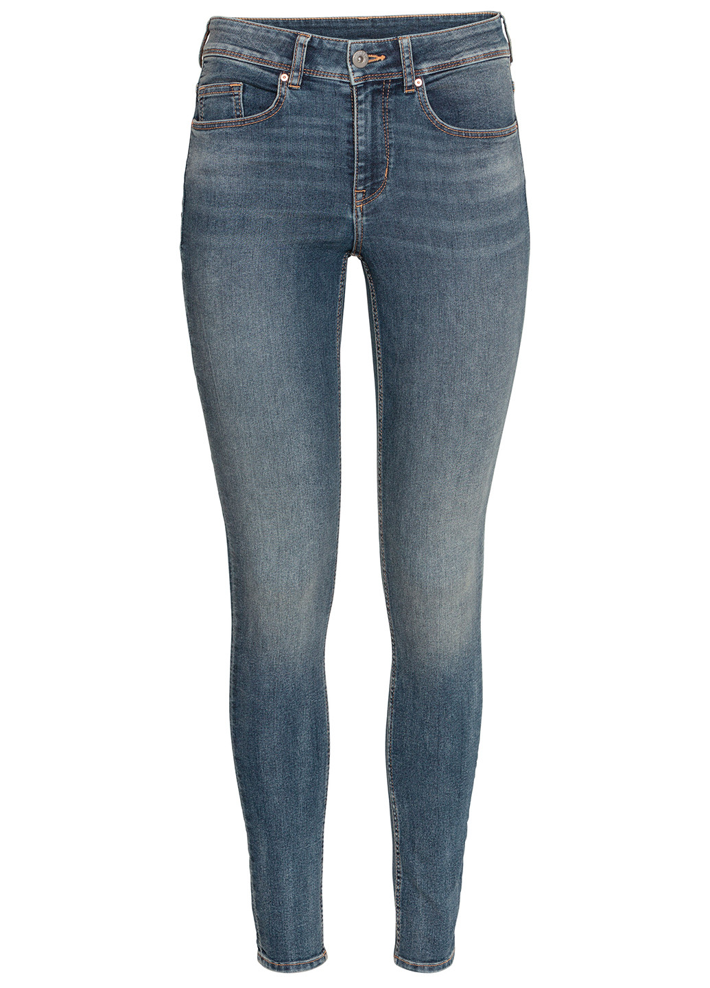 Серо-синие демисезонные скинни джинсы H&M