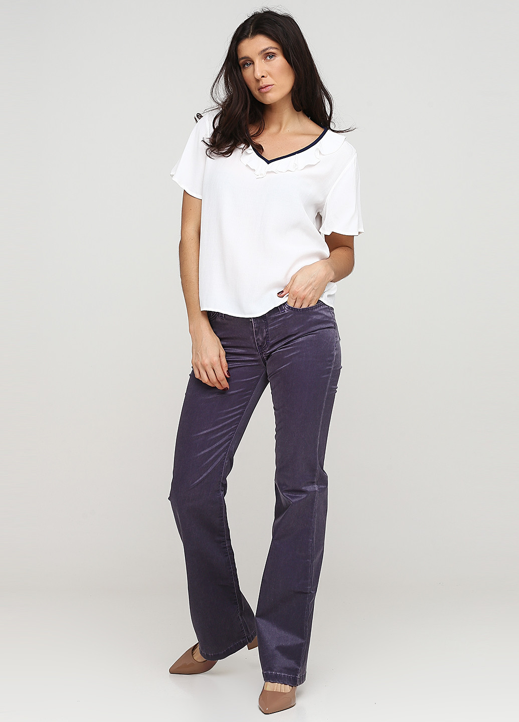 Фиолетовые кэжуал демисезонные классические брюки Versace Jeans