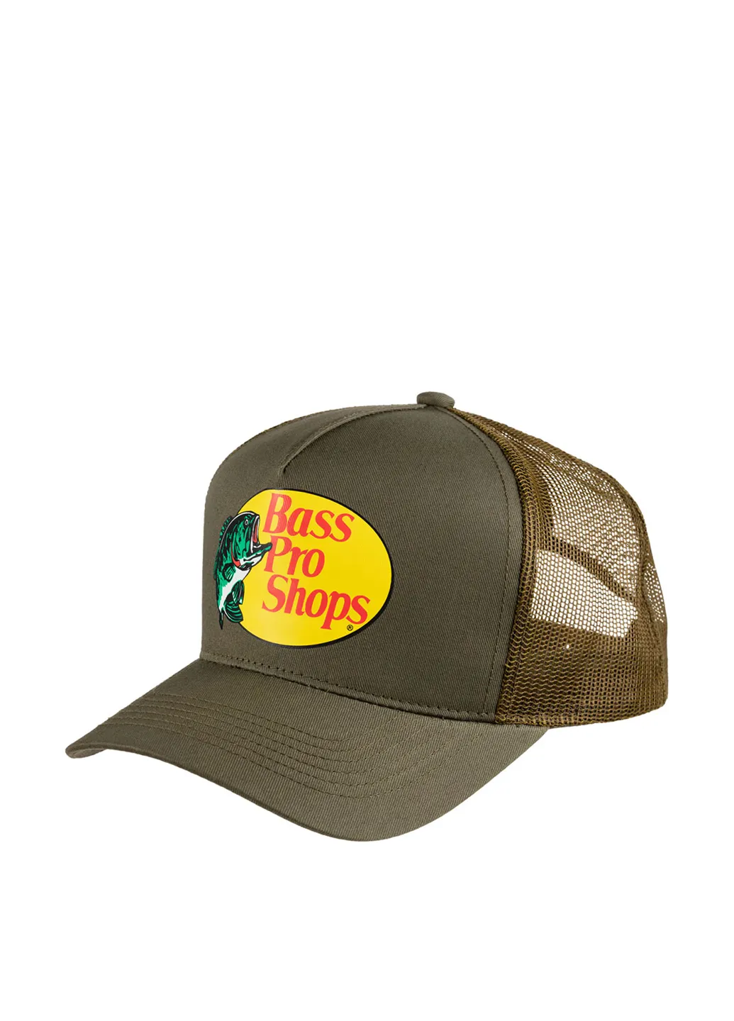 Кепка-тракер Mesh Trucker Cap з фірмовим логотипом, оливковий Bass Pro Shops (297222853)