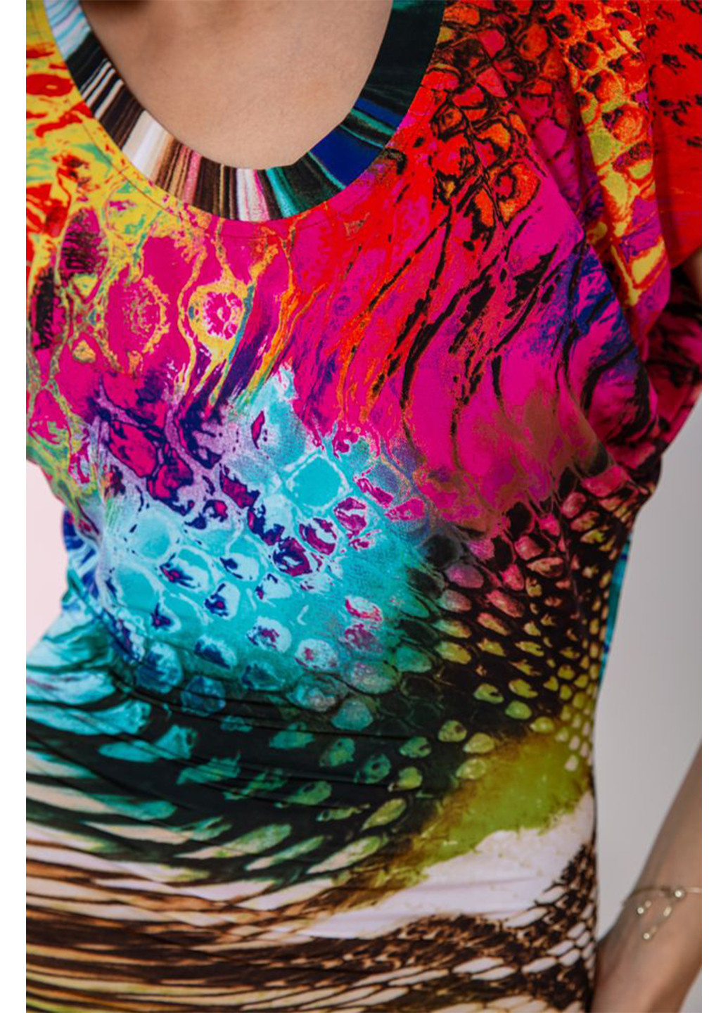 Коралова кежуал плаття, сукня Ager з абстрактним візерунком