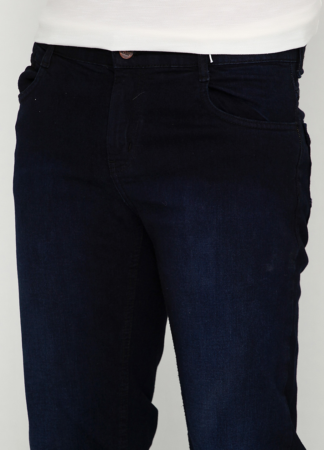 Темно-синие демисезонные со средней талией джинсы BIG & GRAYS