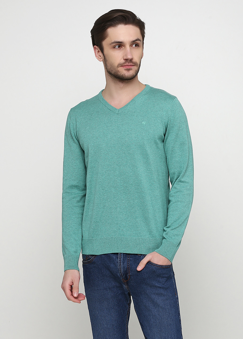 Светло-бирюзовый демисезонный пуловер пуловер Tom Tailor