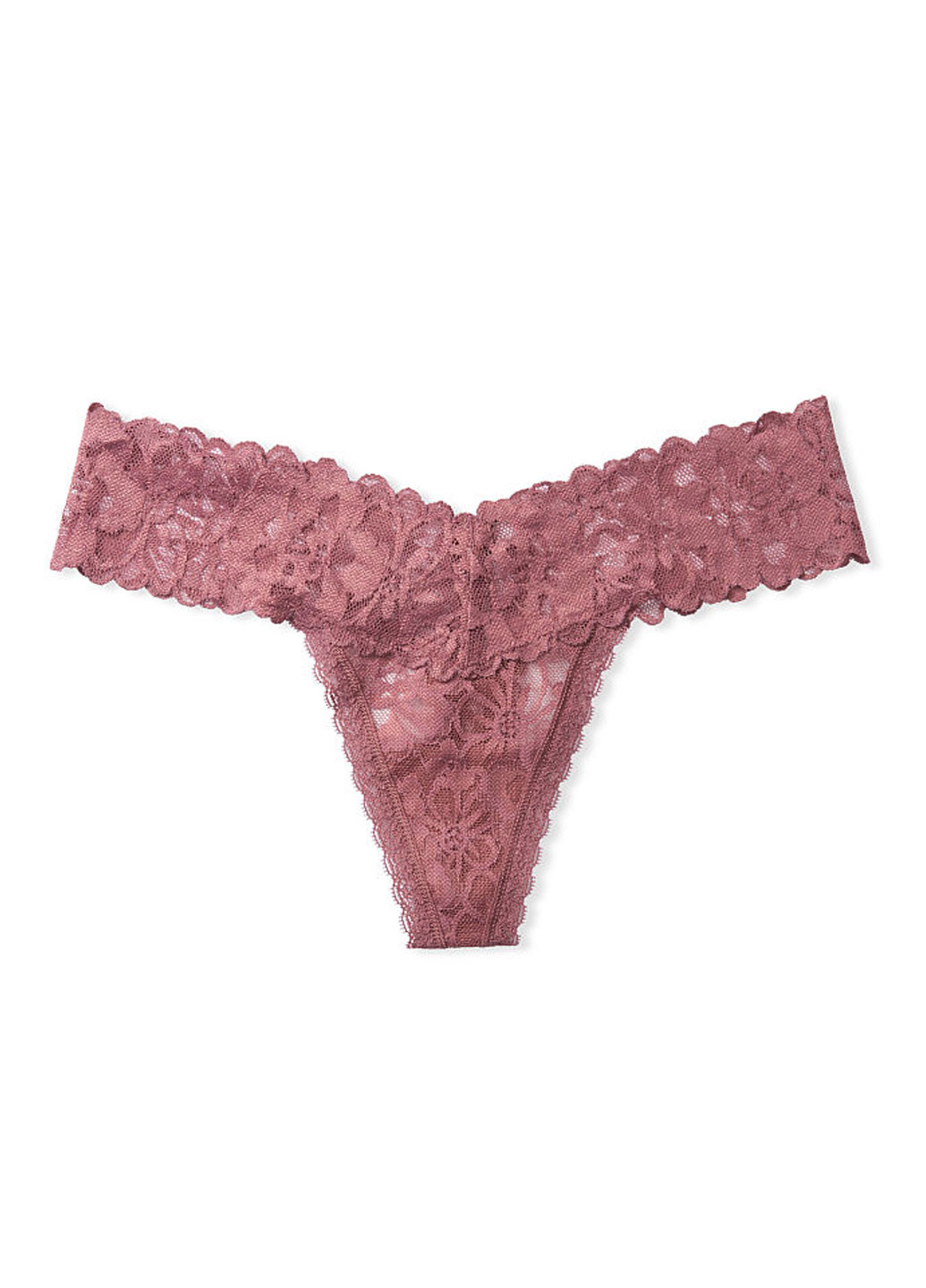 Труси Victoria's Secret тонг однотонні рожево-коричневі повсякденні поліамід