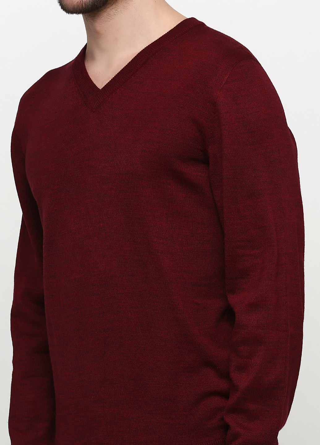 Бордовый демисезонный джемпер пуловер Van Cliff