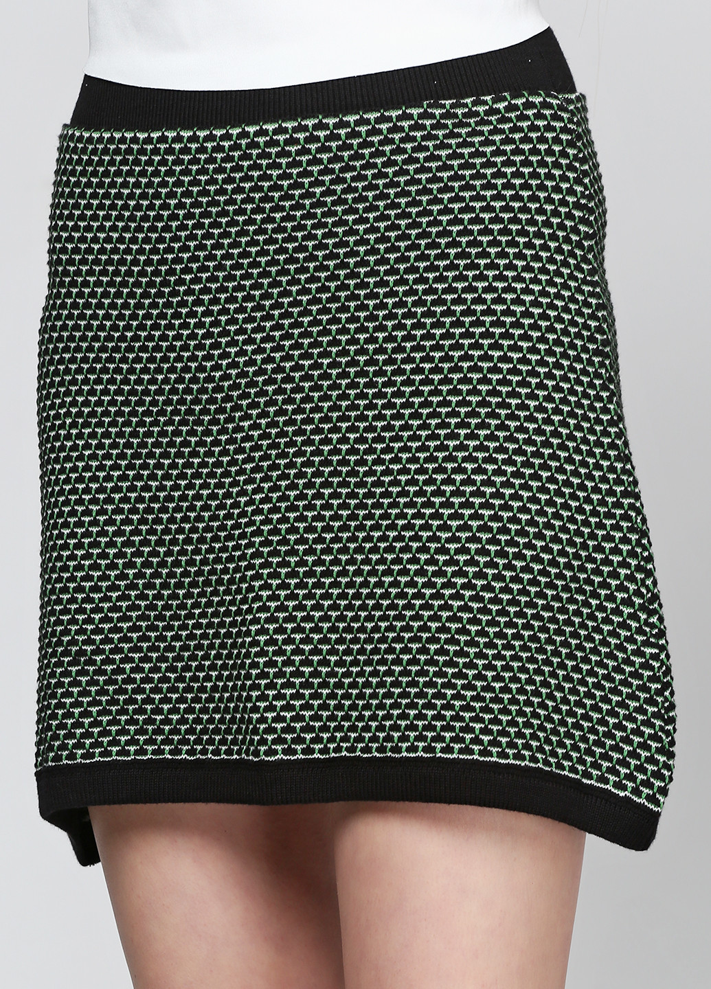 Зеленая кэжуал с рисунком юбка Zara мини