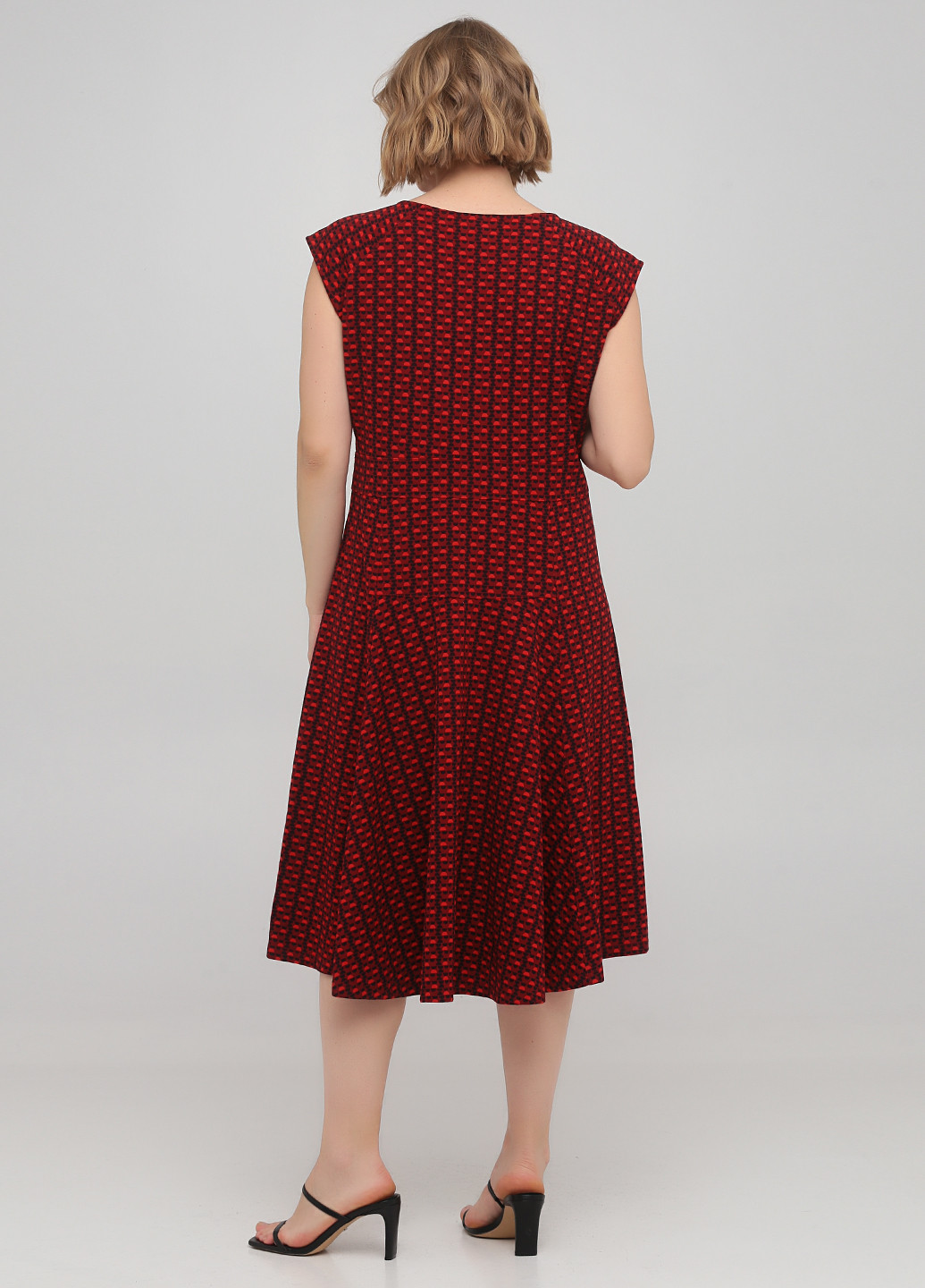 Червона кежуал сукня кльош Lands' End з геометричним візерунком