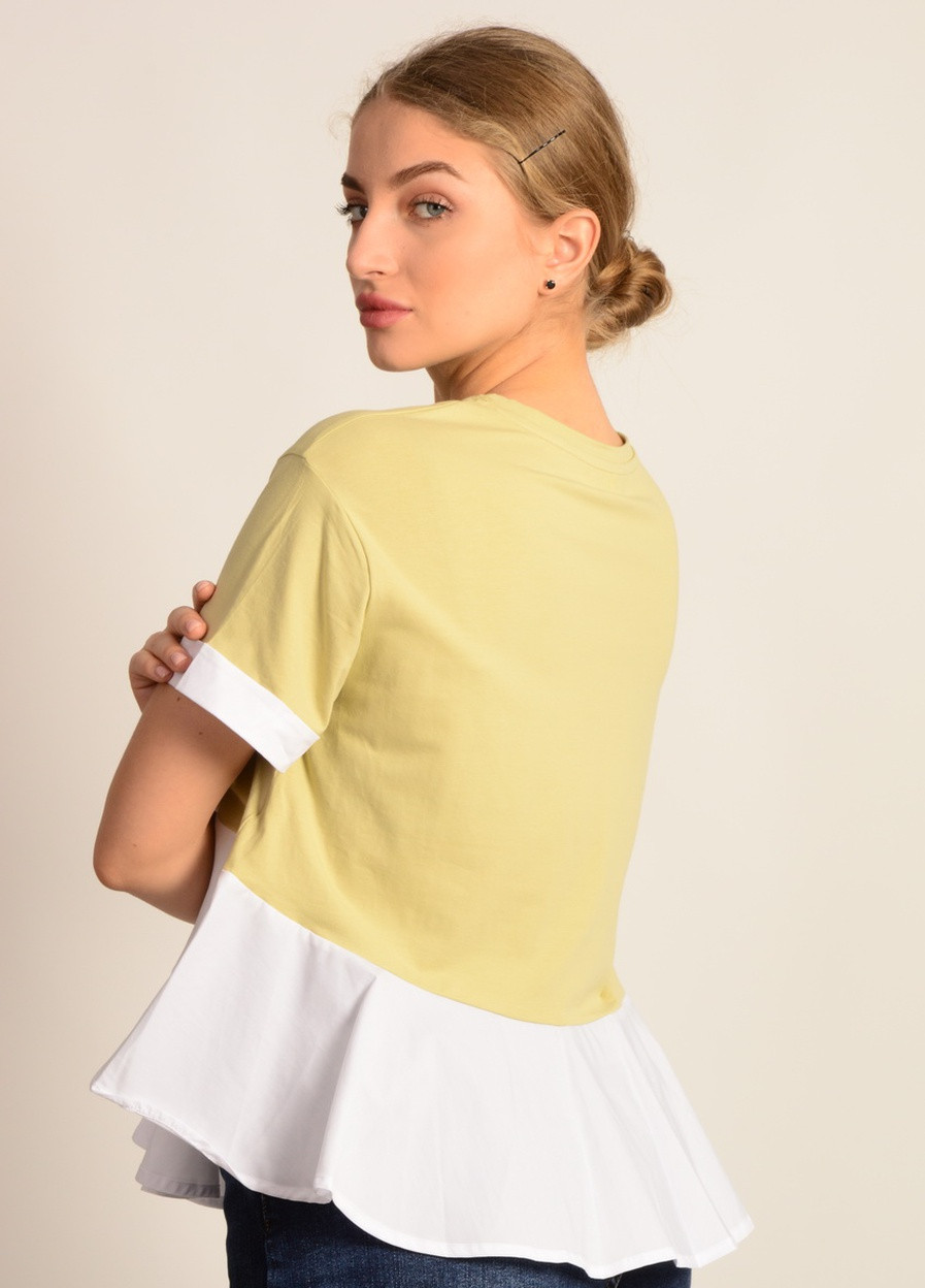 Футболка Серый с белым женская Италия Louise Orop - (233419488)