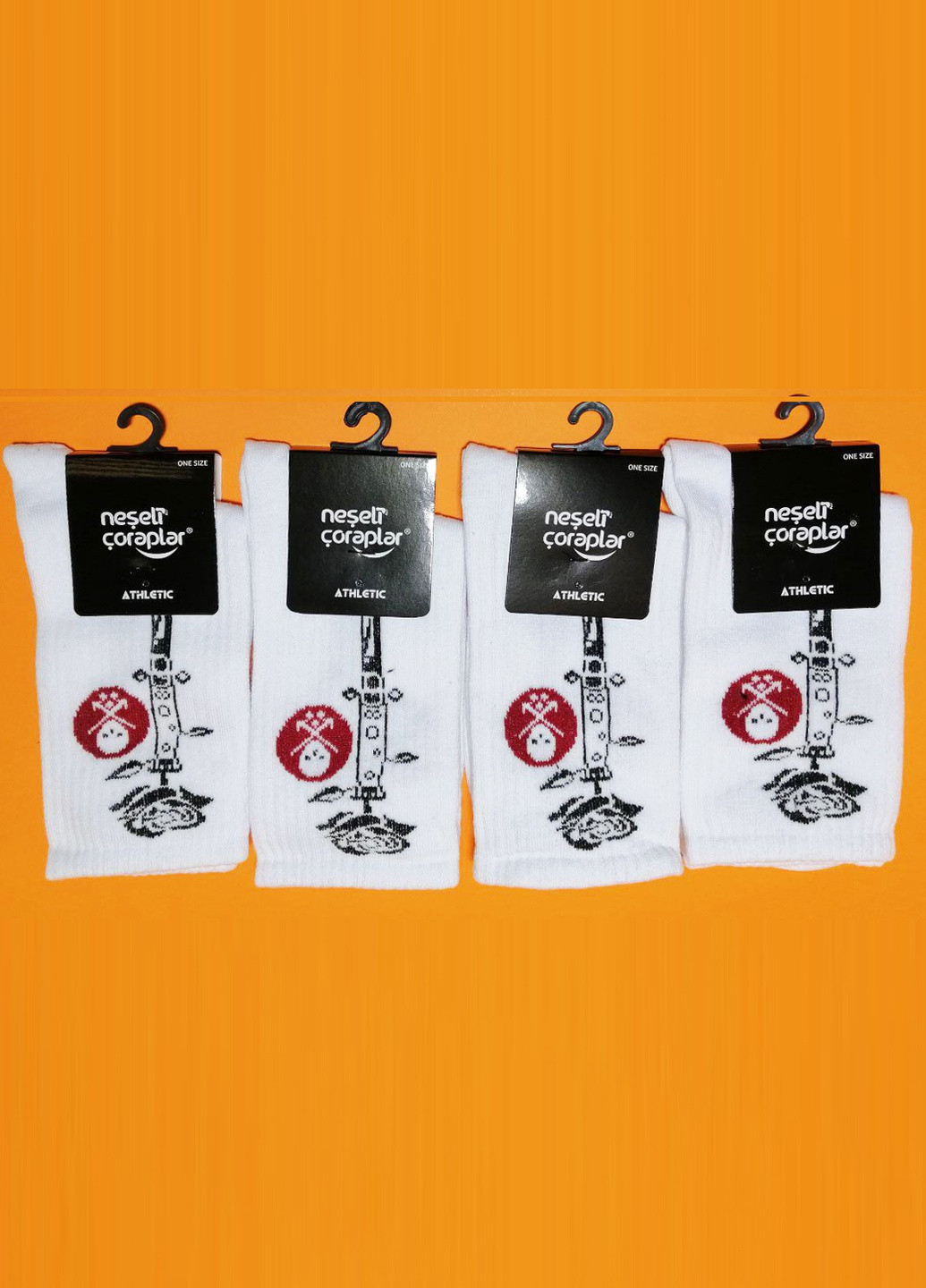 Білі шкарпетки neseli athletic роза з ножем LOMM малюнки (211942710)