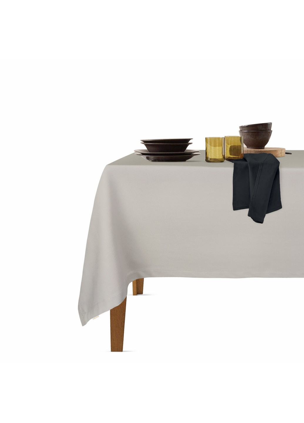 Столовый набор для сервировки стола скатерть Quartz 140х180 и салфетки тканевые Black 35х35 - 4 шт (4822052074084) Cosas (252506508)