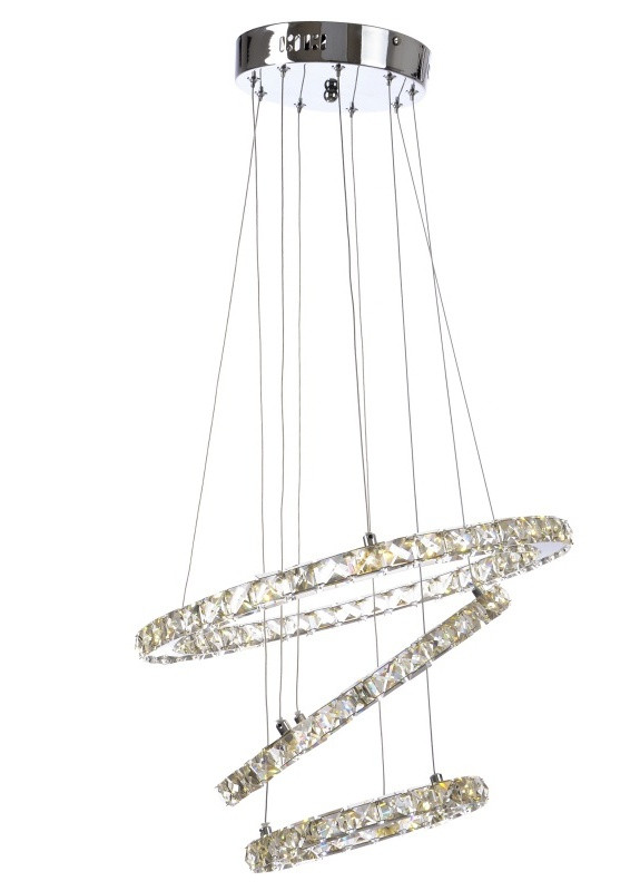 Люстра светодиодная подвесная хрустальные кольца в зал BR-969S/39W LED CH Brille (253886852)