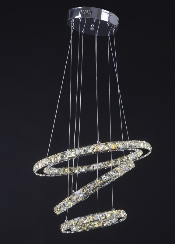 Люстра светодиодная подвесная хрустальные кольца в зал BR-969S/39W LED CH Brille (253886852)