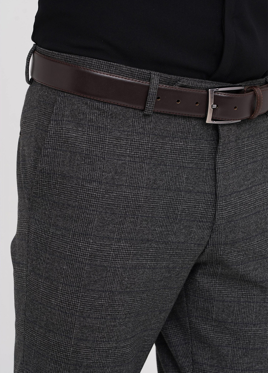 Темно-серые классические демисезонные укороченные, зауженные брюки Trend Collection
