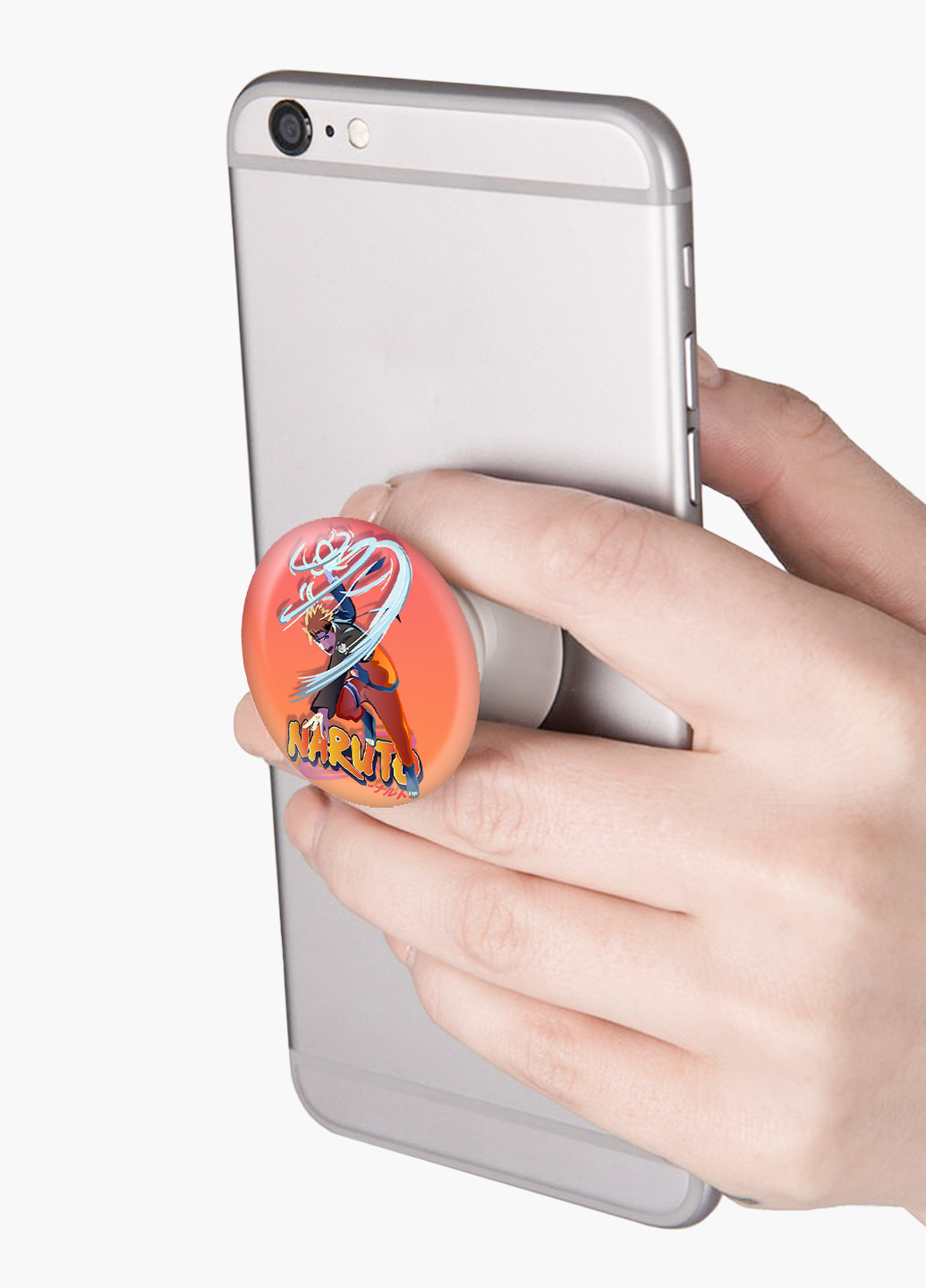 Попсокет (Popsockets) держатель для смартфона Наруто Узумаки (Naruto Uzumaki) (8754-2814) Черный MobiPrint (221548606)