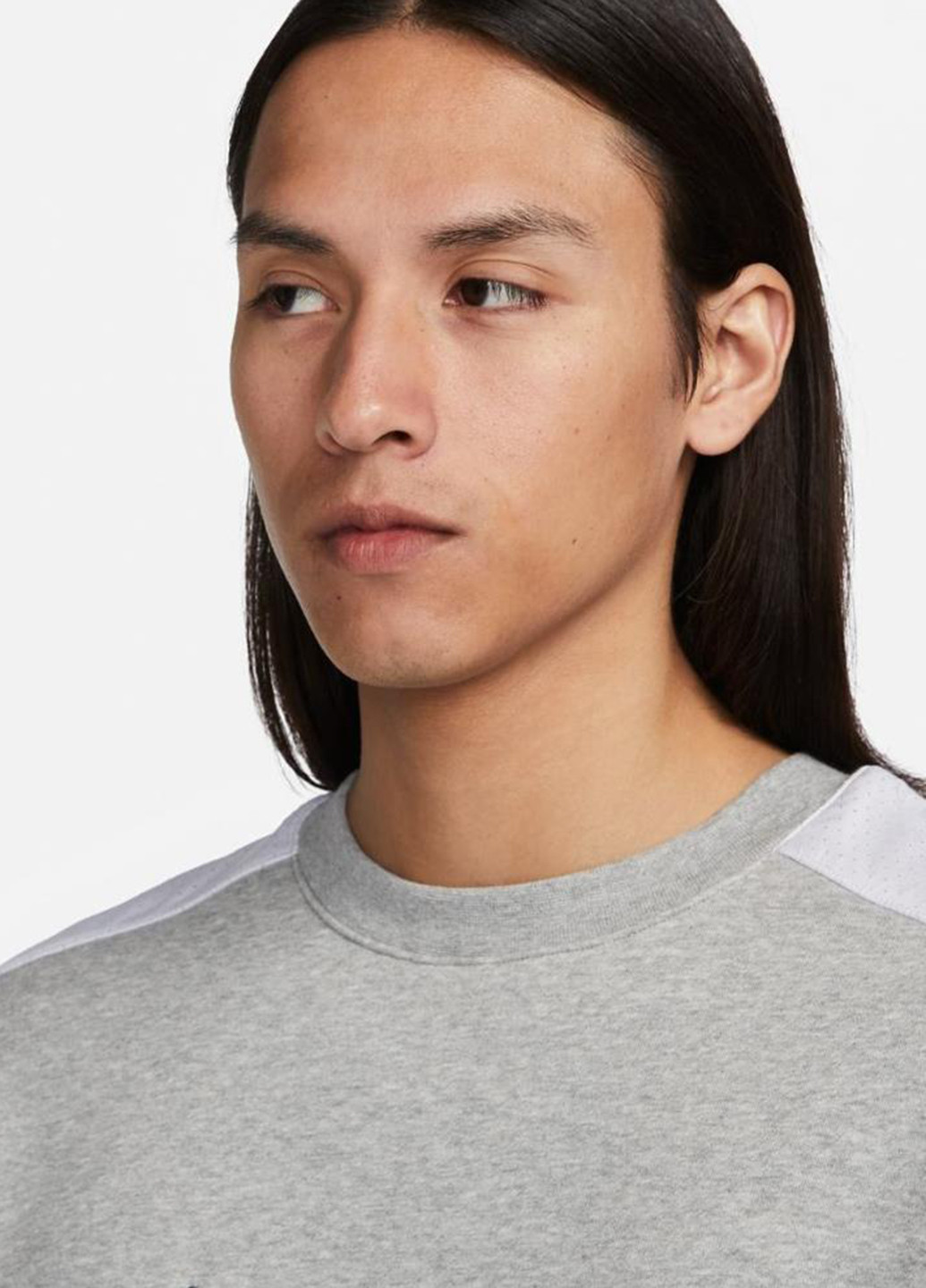 Сірий світшот fn0245-063 Nike меланж вишивка (322021464)