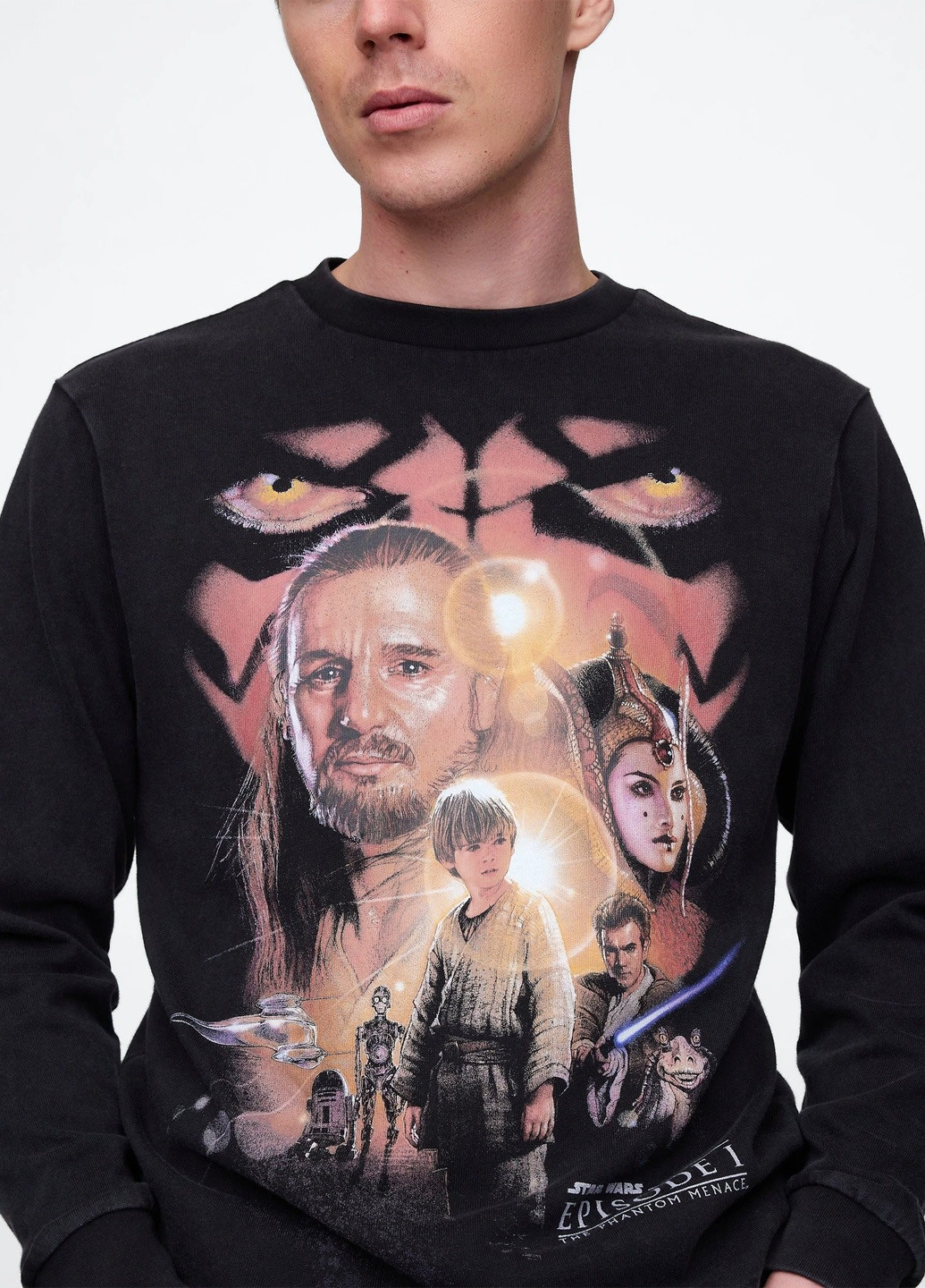 Лонгслів Gap персонажі чорний кежуали бавовна, трикотаж