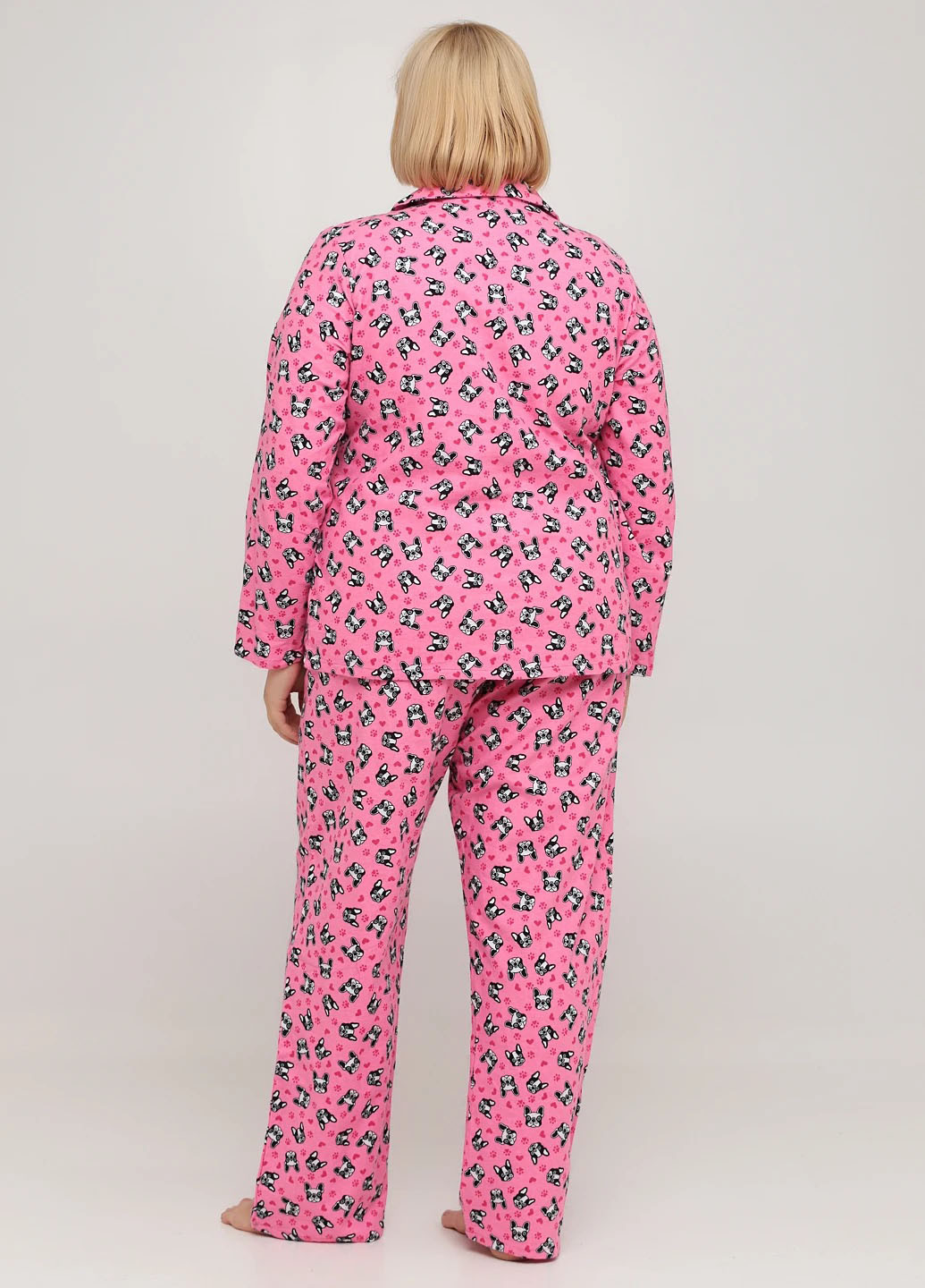 Розовая зимняя пижама (рубашка, брюки) Studio