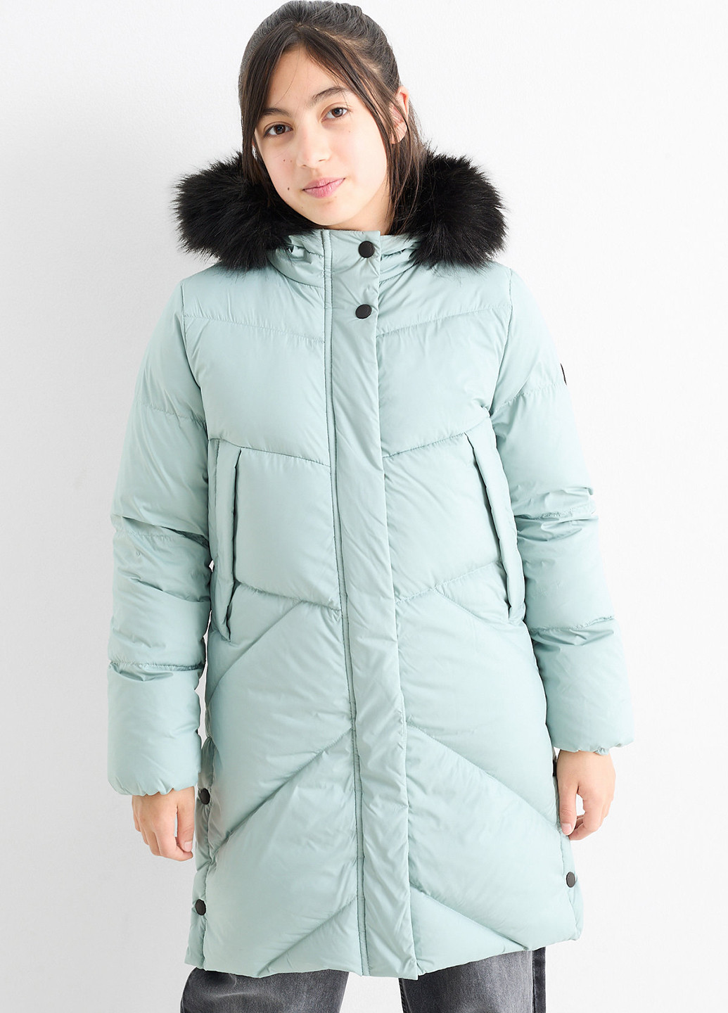 Серо-голубая зимняя куртка C&A