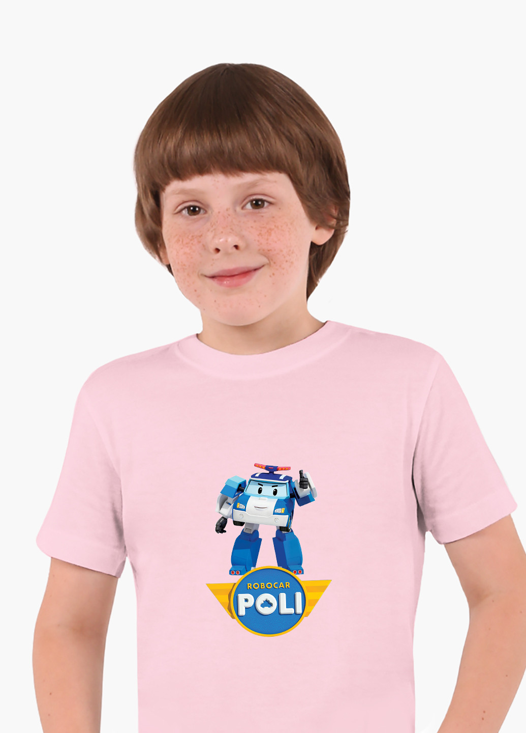 Рожева демісезонна футболка дитяча робокар полі (robocar poli) (9224-1620) MobiPrint