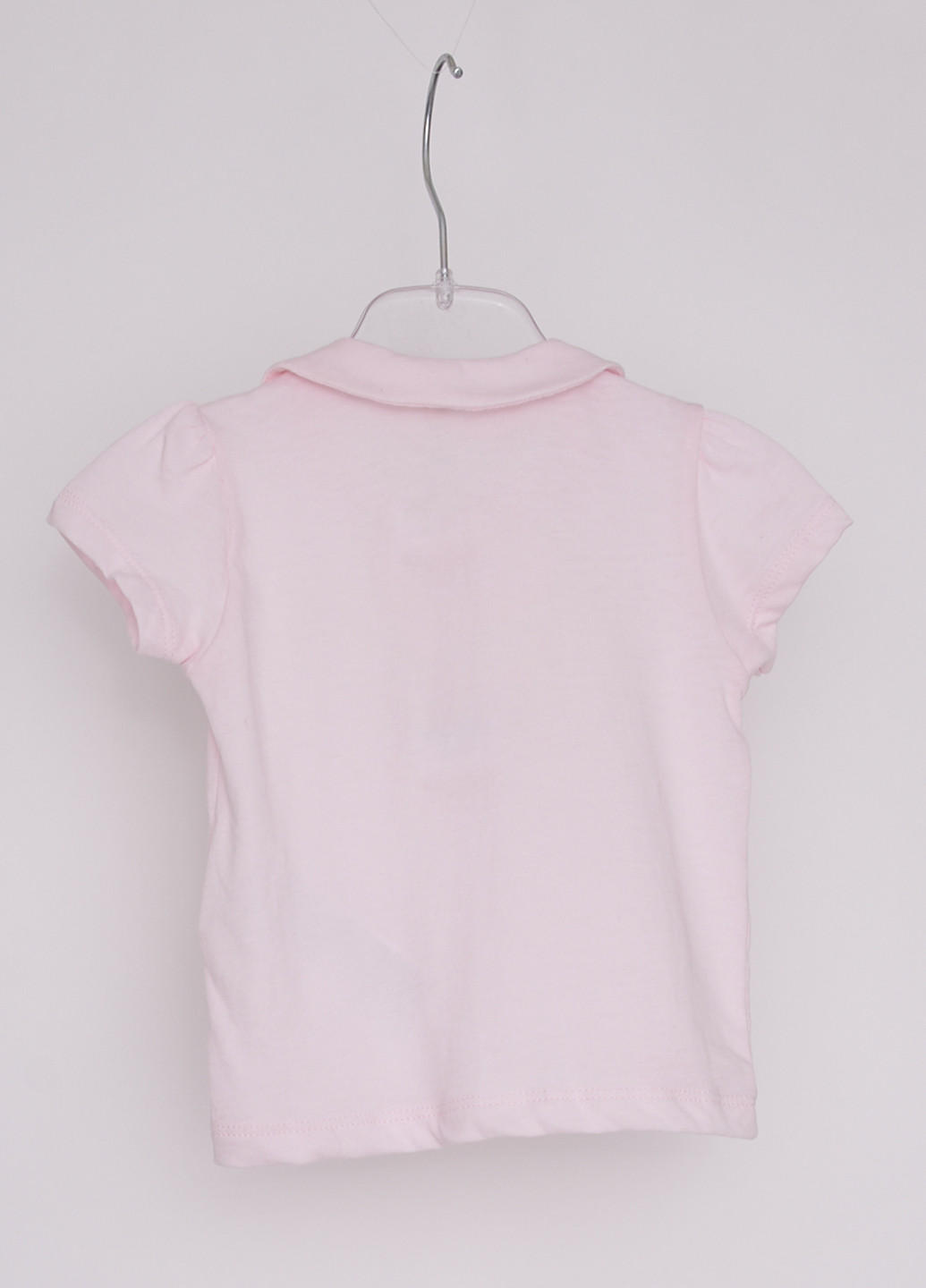 Розовая детская футболка-поло для девочки United Colors of Benetton однотонная