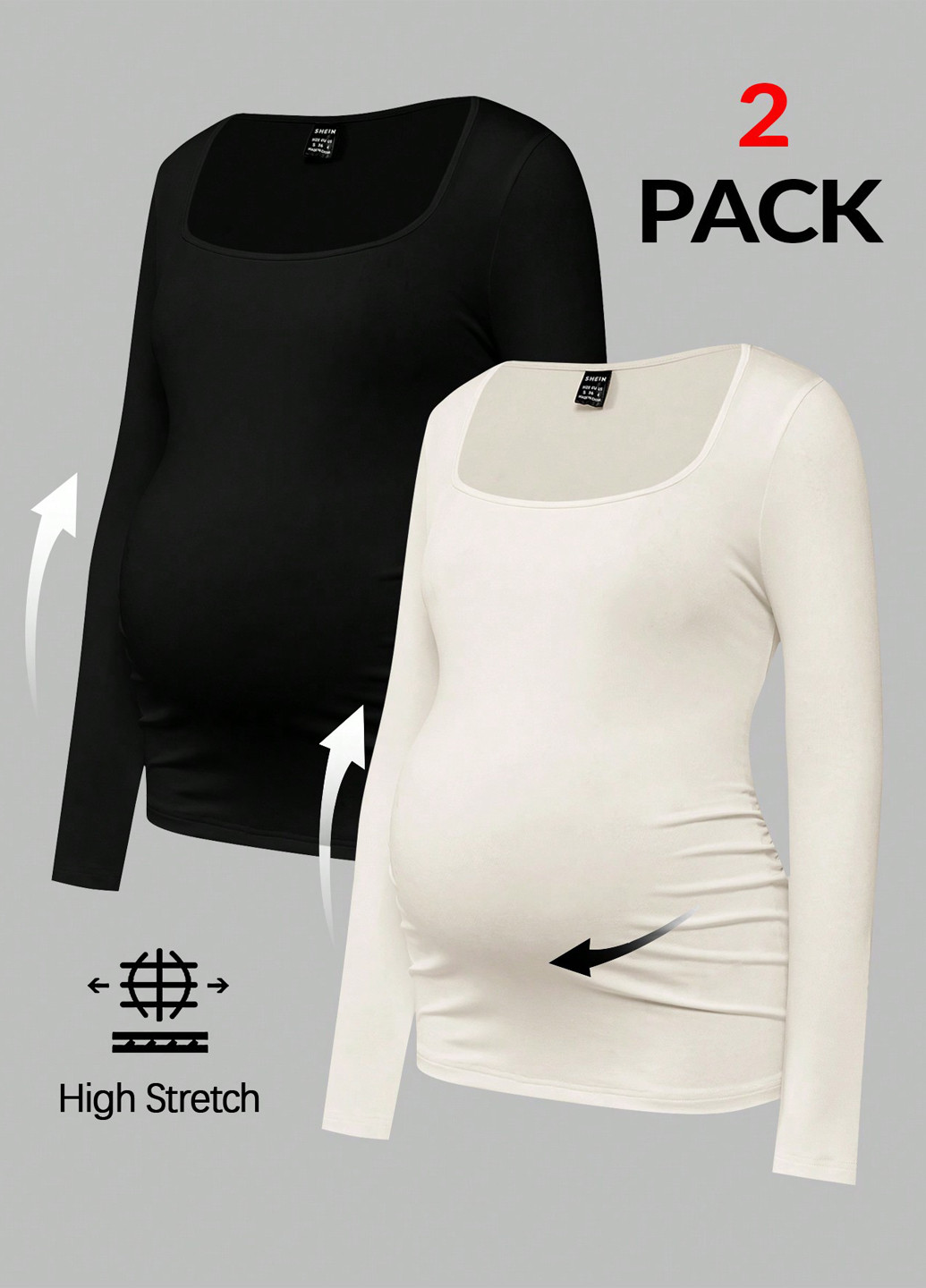 Лонгслив для беременных (2шт.) SHEIN (366748587)