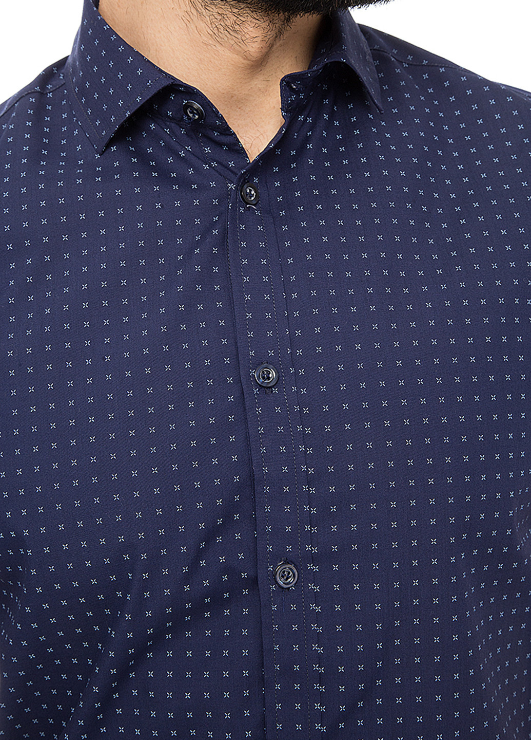 Темно-синяя кэжуал рубашка VD One с коротким рукавом