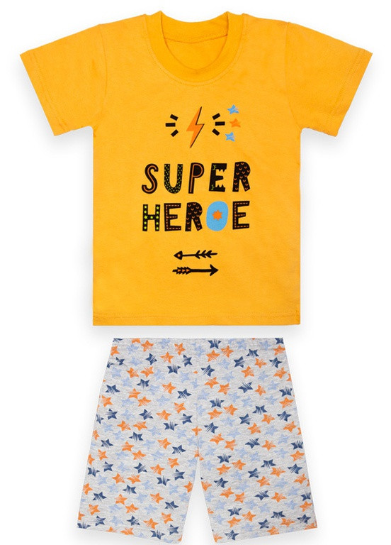 Желтая всесезон детская пижама для мальчика pgm-22-3 Габби