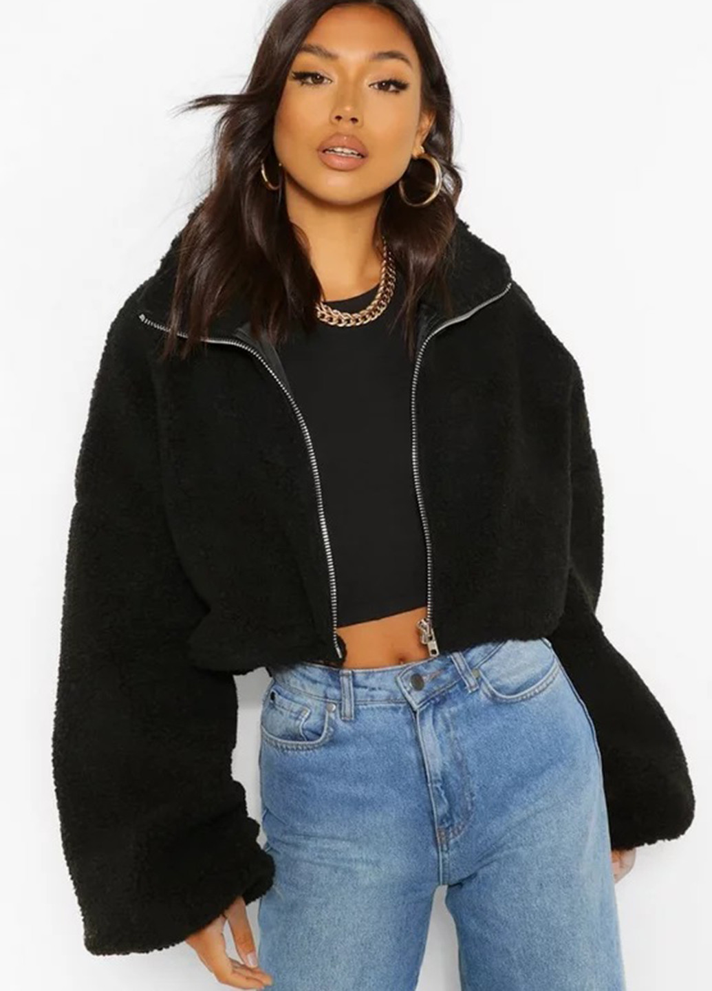 Чорна демісезонна куртка Boohoo