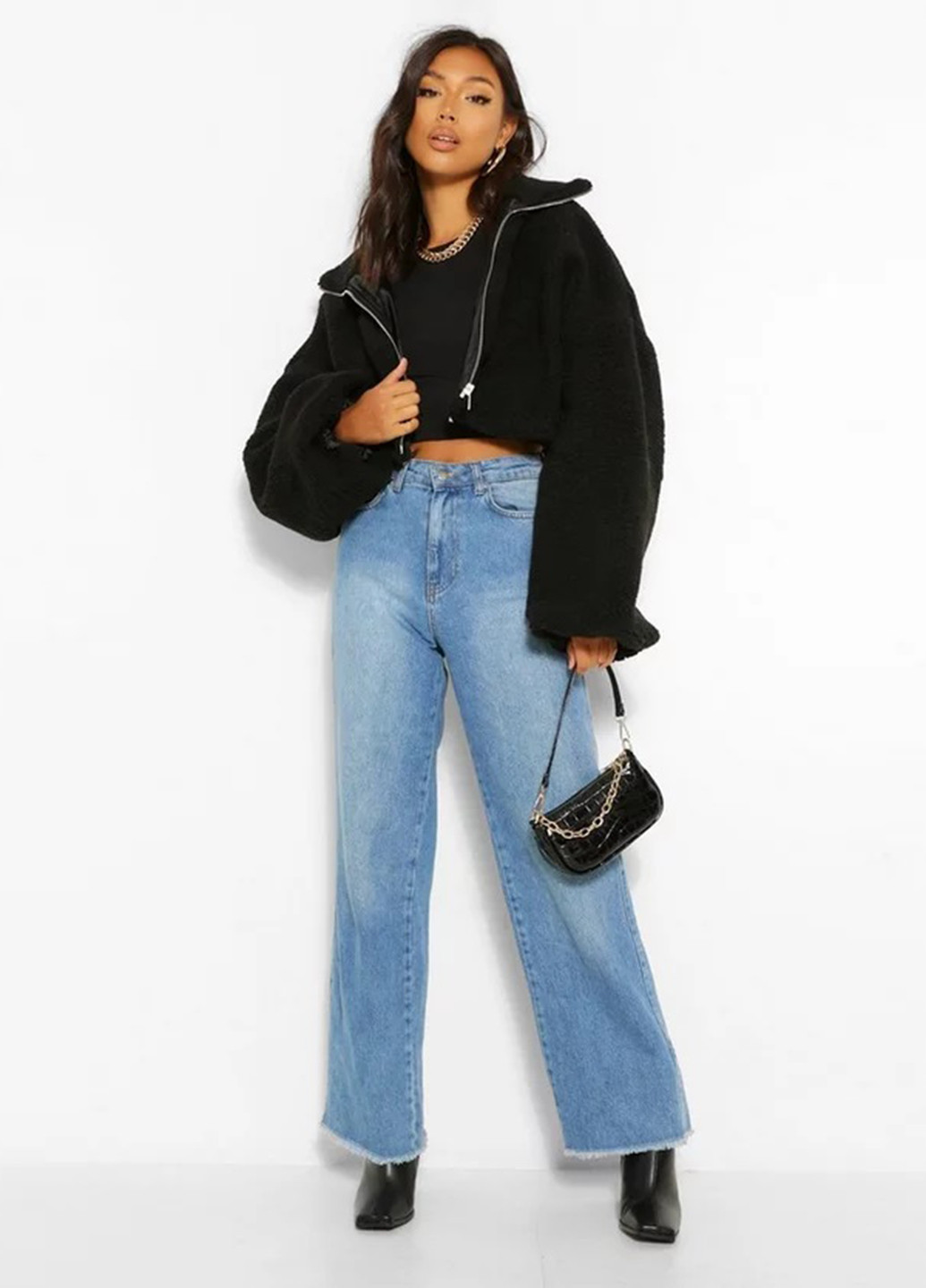 Чорна демісезонна куртка Boohoo