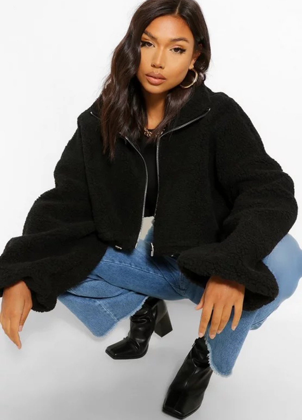 Чорна демісезонна куртка Boohoo