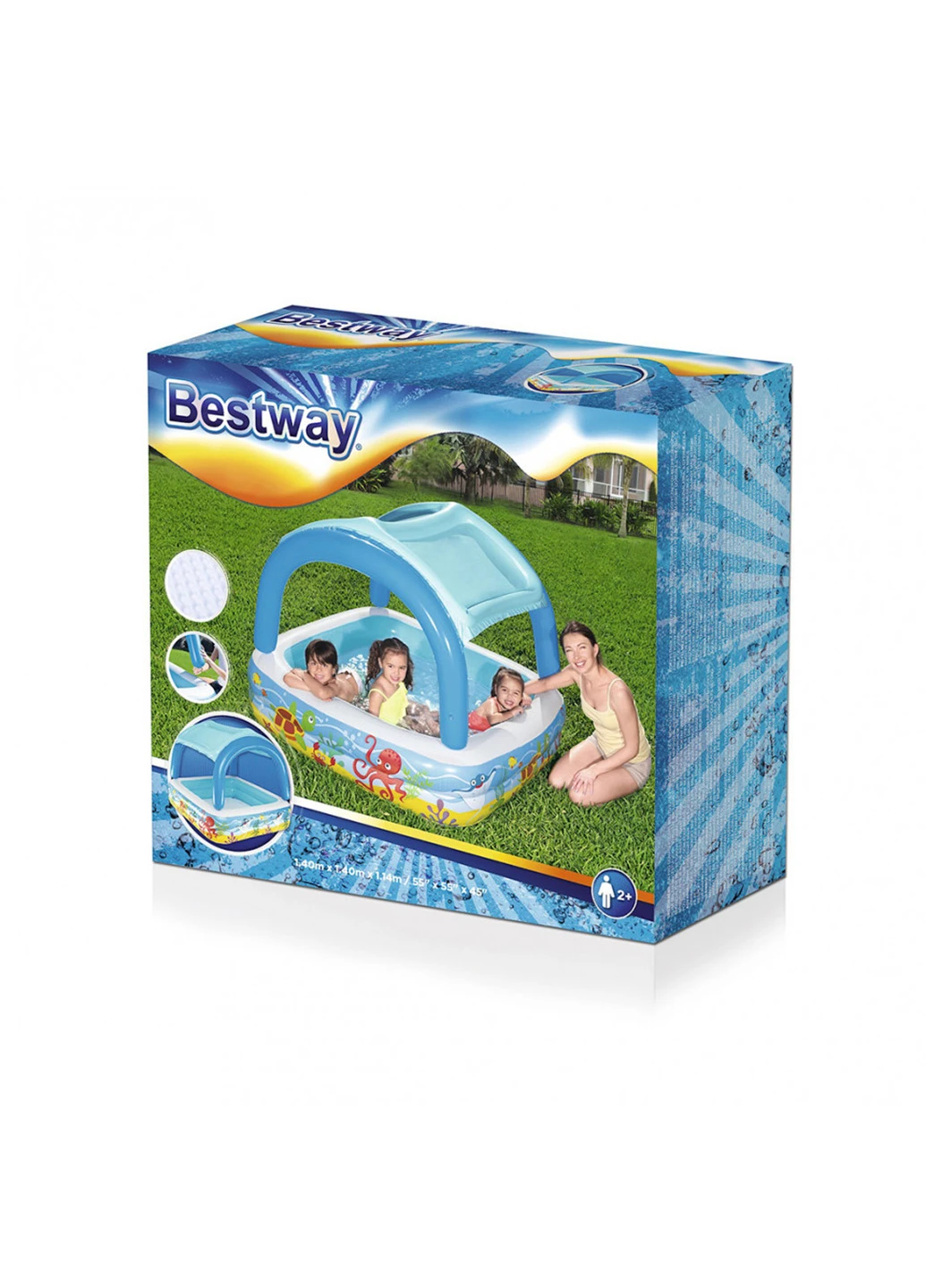 Надувний басейн 140х140х114 см Bestway (219904810)