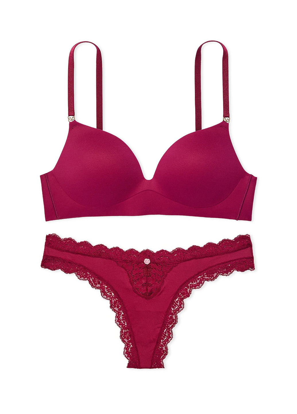 Бордовый демисезонный комплект (бюстгальтер, трусики) Victoria's Secret