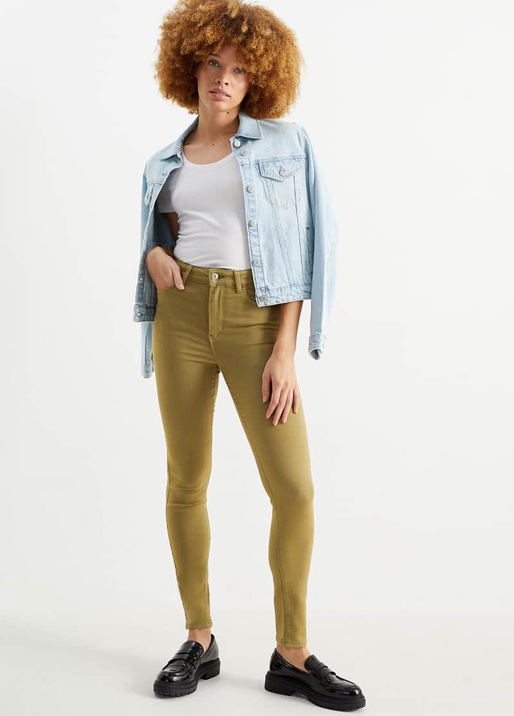 Хаки демисезонные джеггинсы C&A